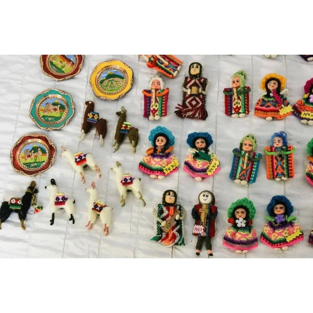 Lot of 2 Peruvian Peru Fridge Magnets Medallion Llamas Native Man Woman - Picture 3 of 11